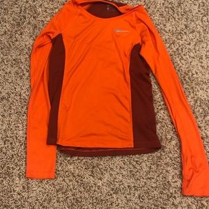 Nike burnt orange/ burgundy Nike running top